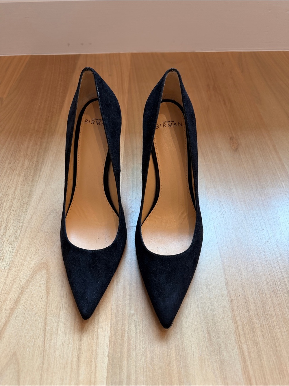 Alexandre Birman Black Suede Pointed Pumps